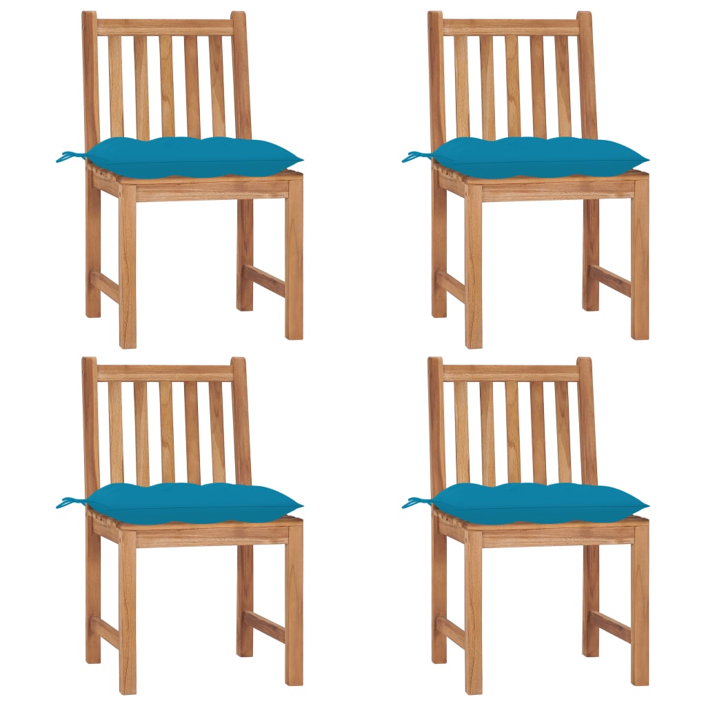 Trädgårdsstolar 2 St Med Dynor Massiv Teak