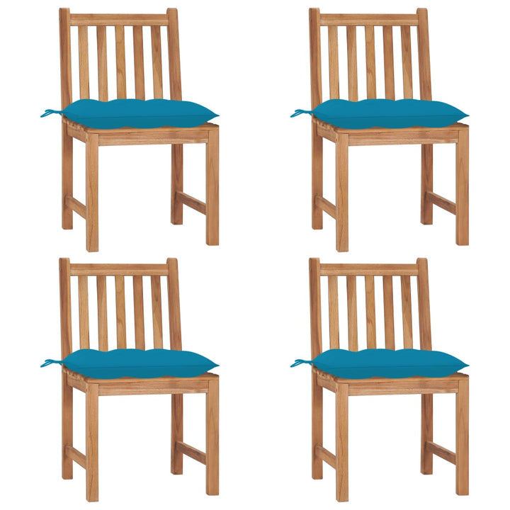 Trädgårdsstolar 2 St Med Dynor Massiv Teak