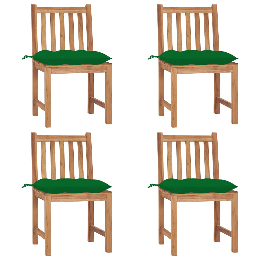 Trädgårdsstolar 2 St Med Dynor Massiv Teak
