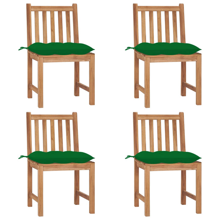 Trädgårdsstolar 2 St Med Dynor Massiv Teak