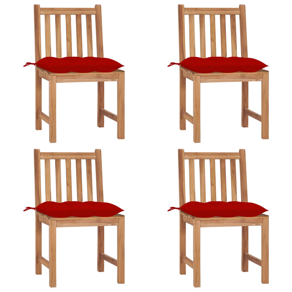 Trädgårdsstolar 2 St Med Dynor Massiv Teak