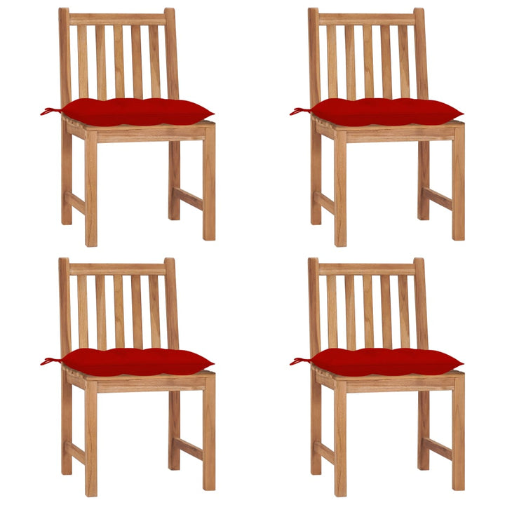 Trädgårdsstolar 2 St Med Dynor Massiv Teak