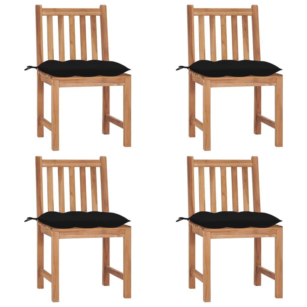 Trädgårdsstolar 2 St Med Dynor Massiv Teak