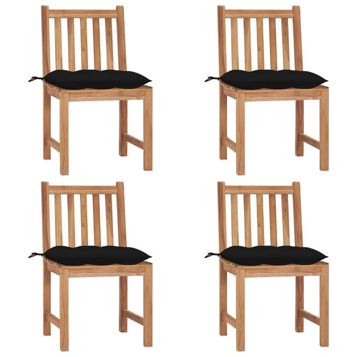 Trädgårdsstolar 2 St Med Dynor Massiv Teak