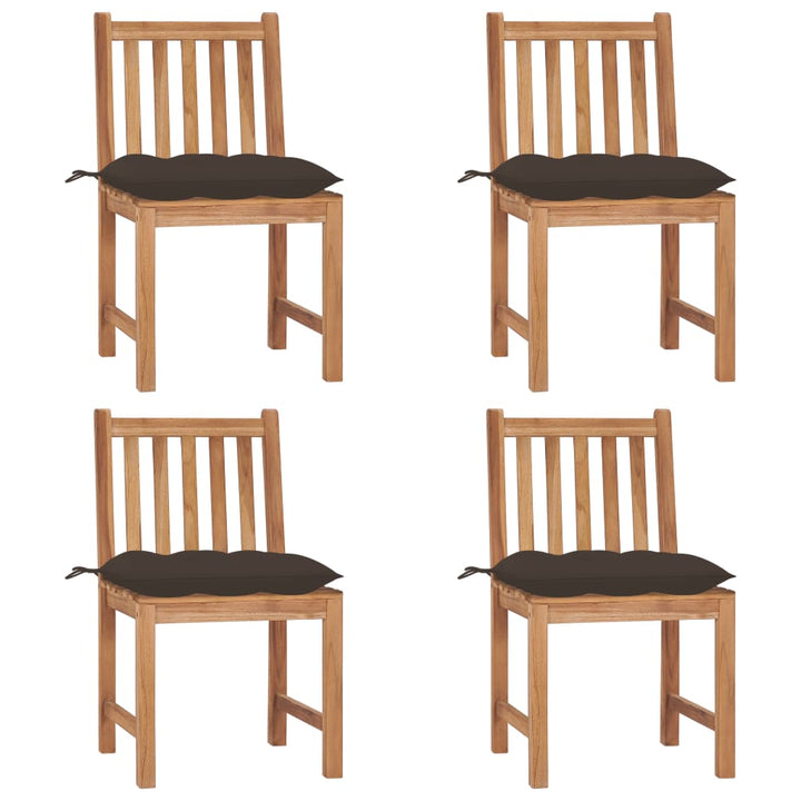 Trädgårdsstolar 2 St Med Dynor Massiv Teak