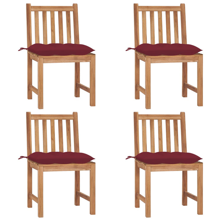 Trädgårdsstolar 2 St Med Dynor Massiv Teak