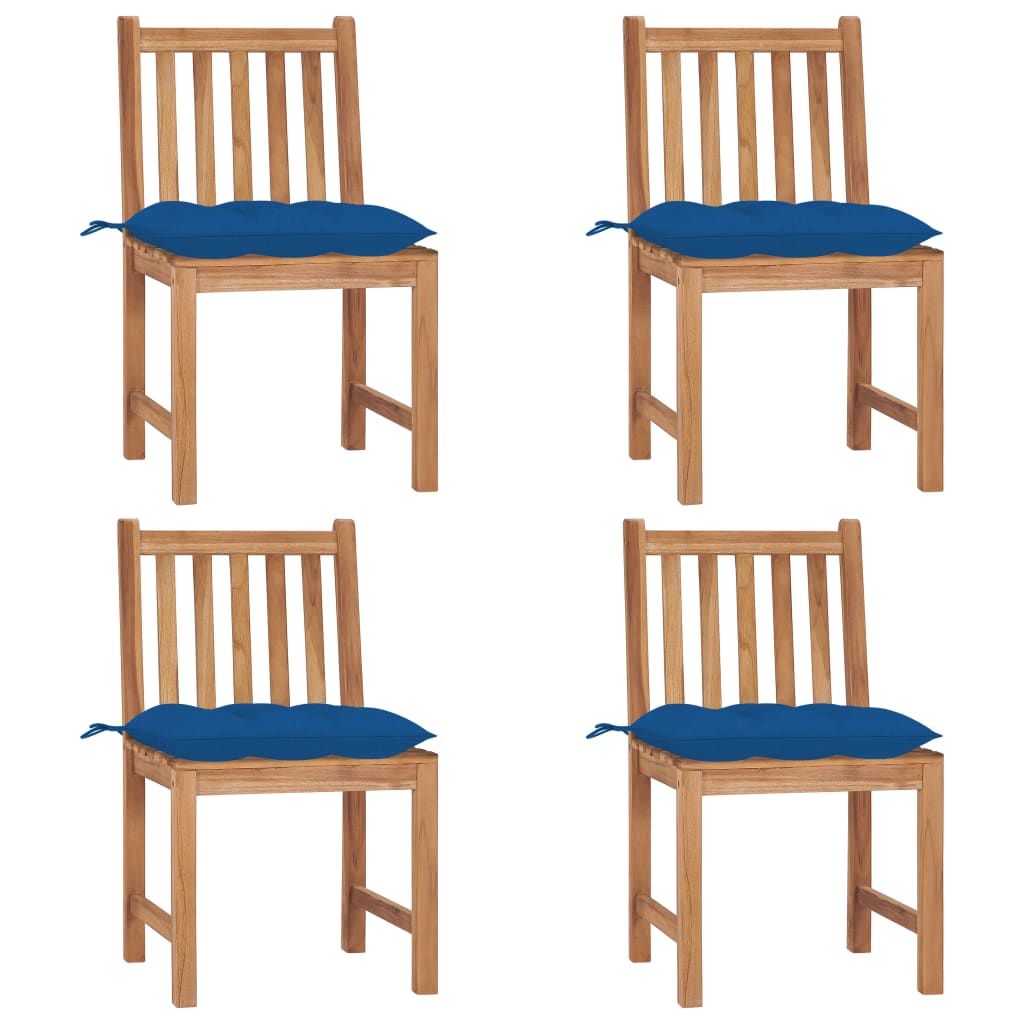 Trädgårdsstolar 2 St Med Dynor Massiv Teak