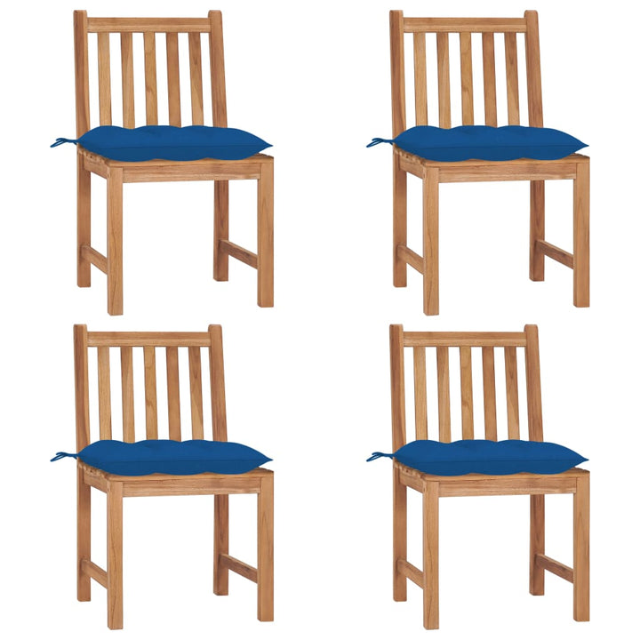 Trädgårdsstolar 2 St Med Dynor Massiv Teak