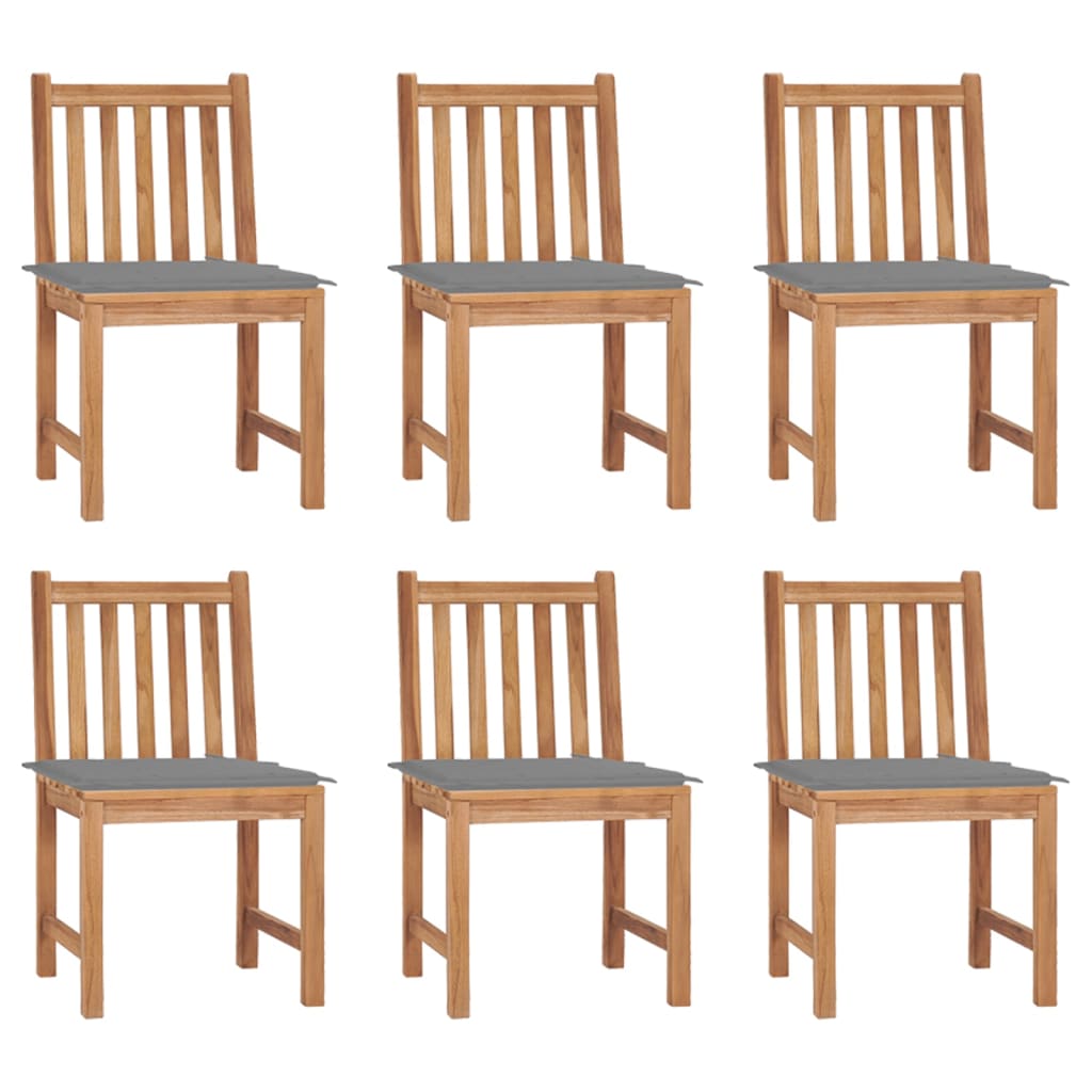 Trädgårdsstolar 2 St Med Dynor Massiv Teak
