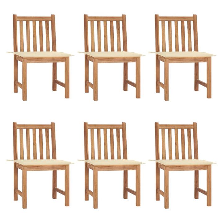 Trädgårdsstolar 2 St Med Dynor Massiv Teak