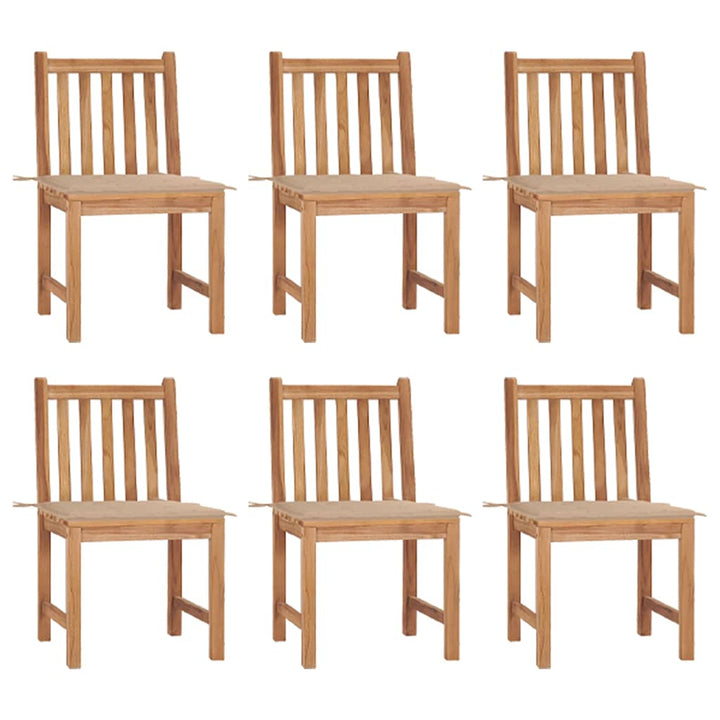 Trädgårdsstolar 2 St Med Dynor Massiv Teak