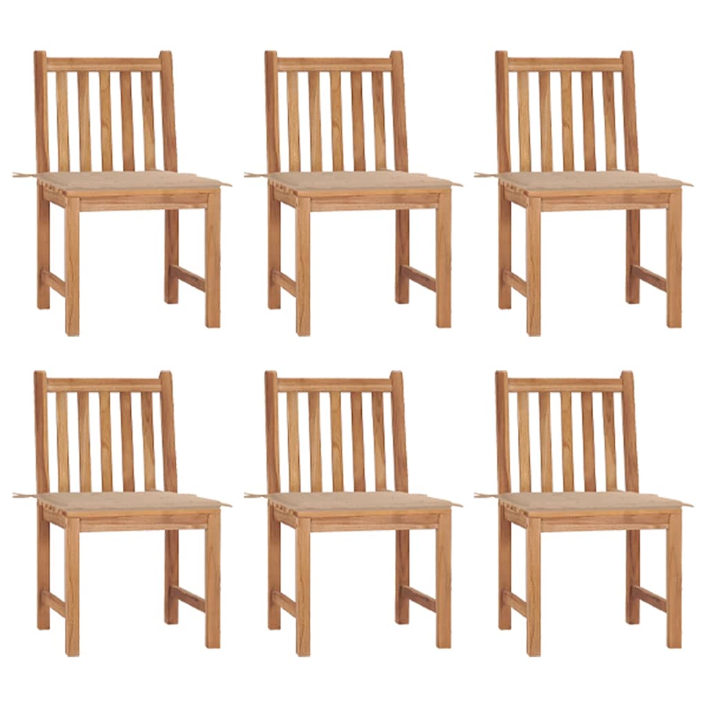 Trädgårdsstolar 2 St Med Dynor Massiv Teak