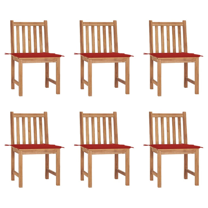Trädgårdsstolar 2 St Med Dynor Massiv Teak