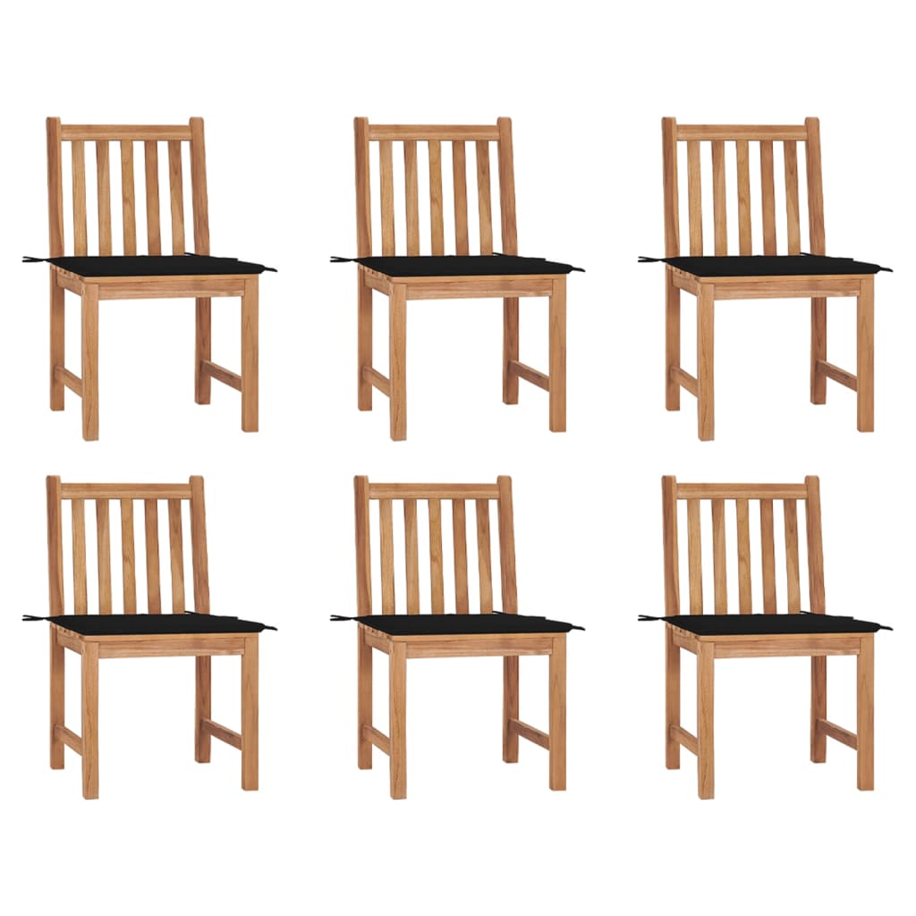 Trädgårdsstolar 2 St Med Dynor Massiv Teak