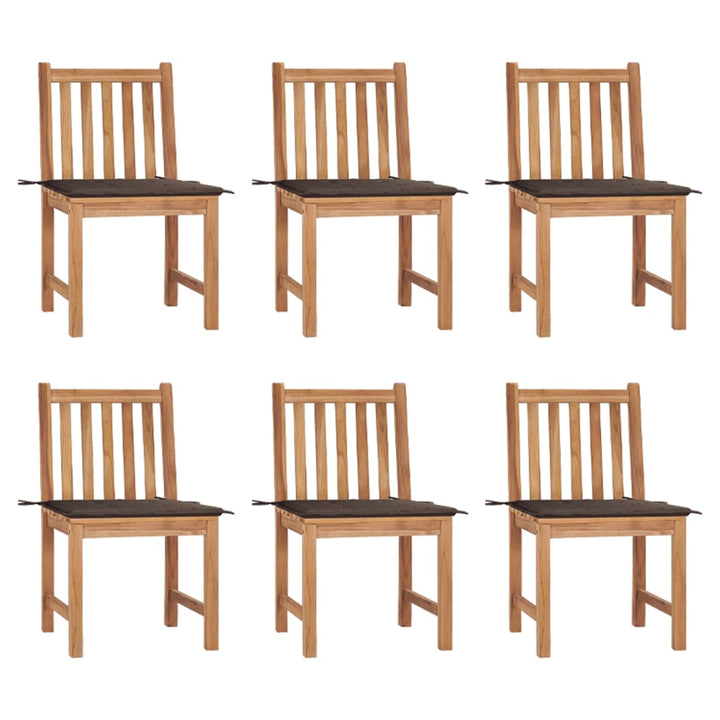 Trädgårdsstolar 2 St Med Dynor Massiv Teak