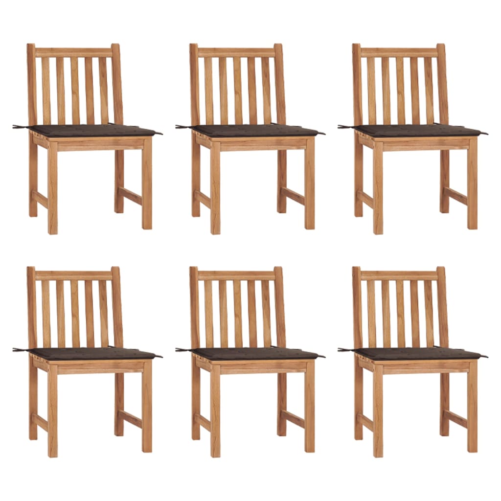 Trädgårdsstolar 2 St Med Dynor Massiv Teak