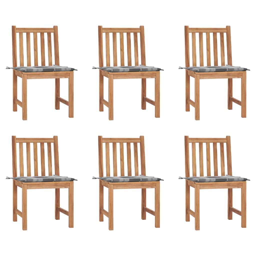 Trädgårdsstolar 2 St Med Dynor Massiv Teak
