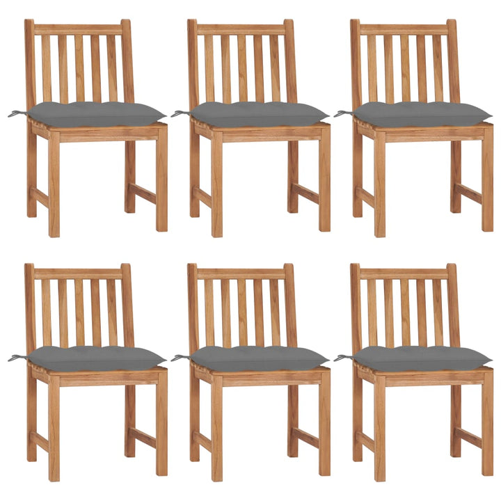 Trädgårdsstolar 2 St Med Dynor Massiv Teak