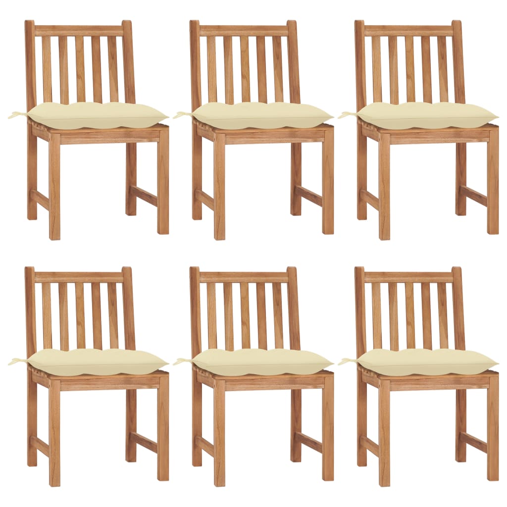Trädgårdsstolar 2 St Med Dynor Massiv Teak