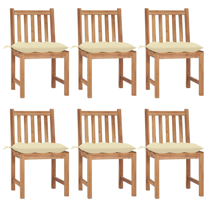 Trädgårdsstolar 2 St Med Dynor Massiv Teak