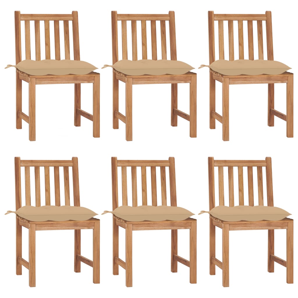 Trädgårdsstolar 2 St Med Dynor Massiv Teak