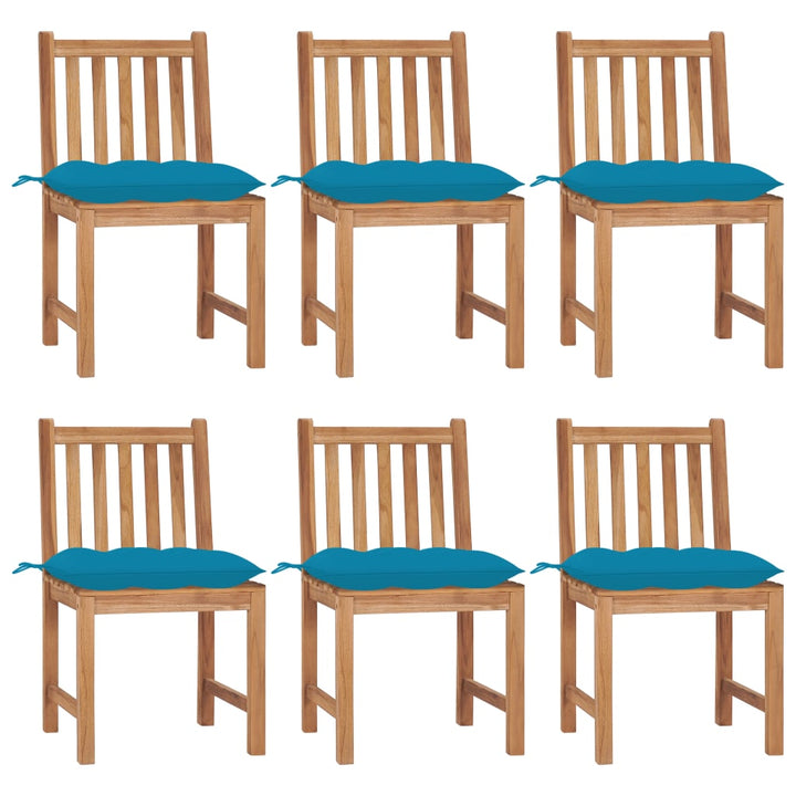 Trädgårdsstolar 2 St Med Dynor Massiv Teak
