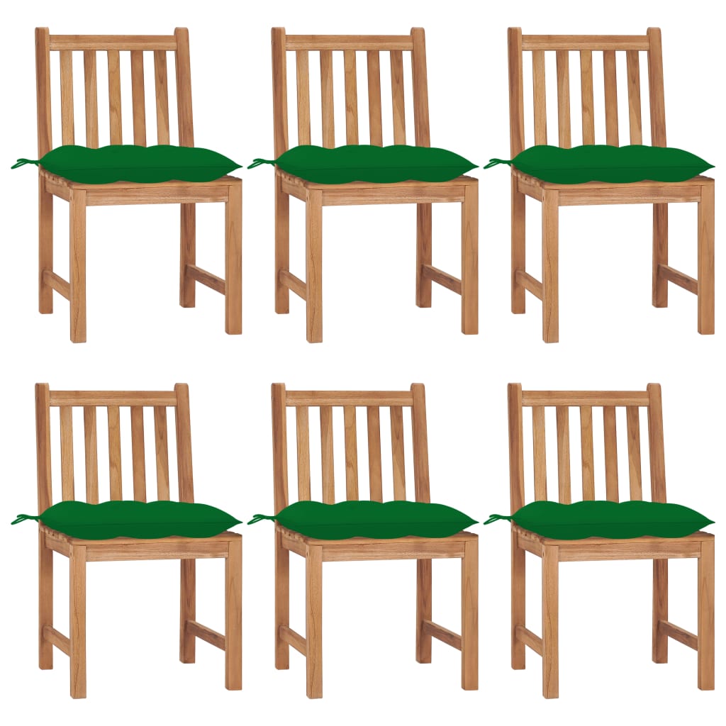 Trädgårdsstolar 2 St Med Dynor Massiv Teak