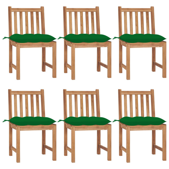 Trädgårdsstolar 2 St Med Dynor Massiv Teak