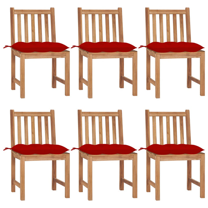 Trädgårdsstolar 2 St Med Dynor Massiv Teak