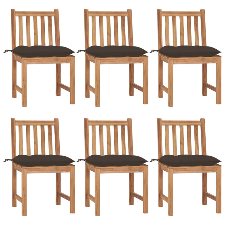 Trädgårdsstolar 2 St Med Dynor Massiv Teak