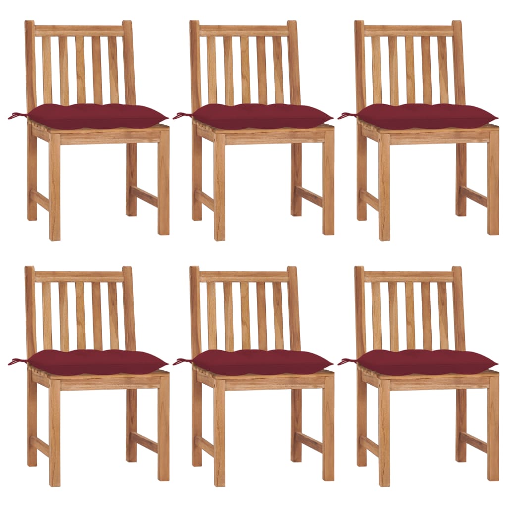 Trädgårdsstolar 2 St Med Dynor Massiv Teak