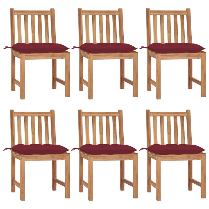 Trädgårdsstolar 2 St Med Dynor Massiv Teak
