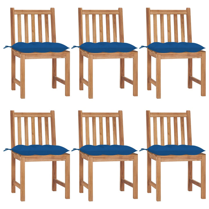 Trädgårdsstolar 2 St Med Dynor Massiv Teak