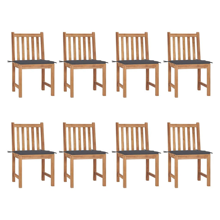 Trädgårdsstolar 2 St Med Dynor Massiv Teak