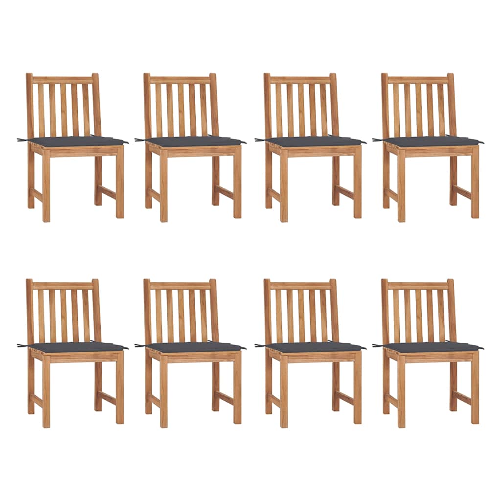 Trädgårdsstolar 2 St Med Dynor Massiv Teak