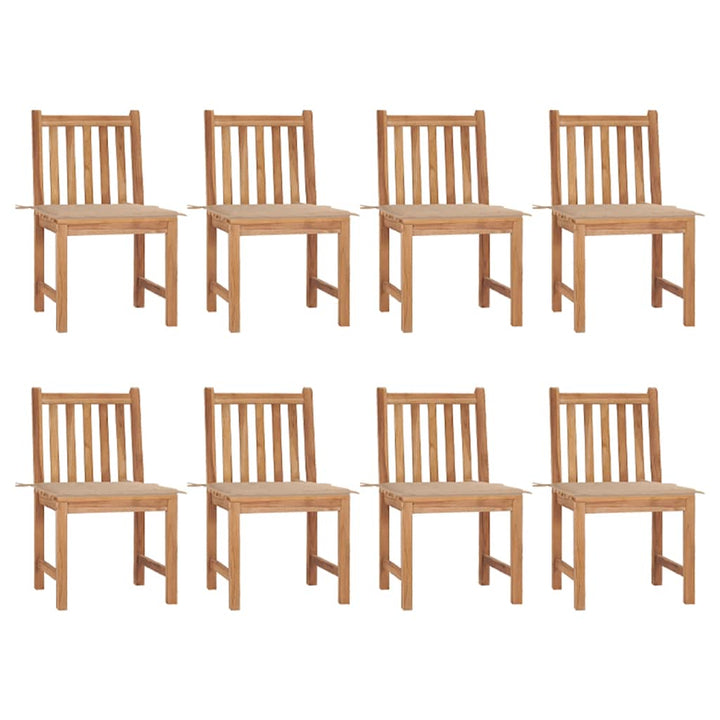 Trädgårdsstolar 2 St Med Dynor Massiv Teak