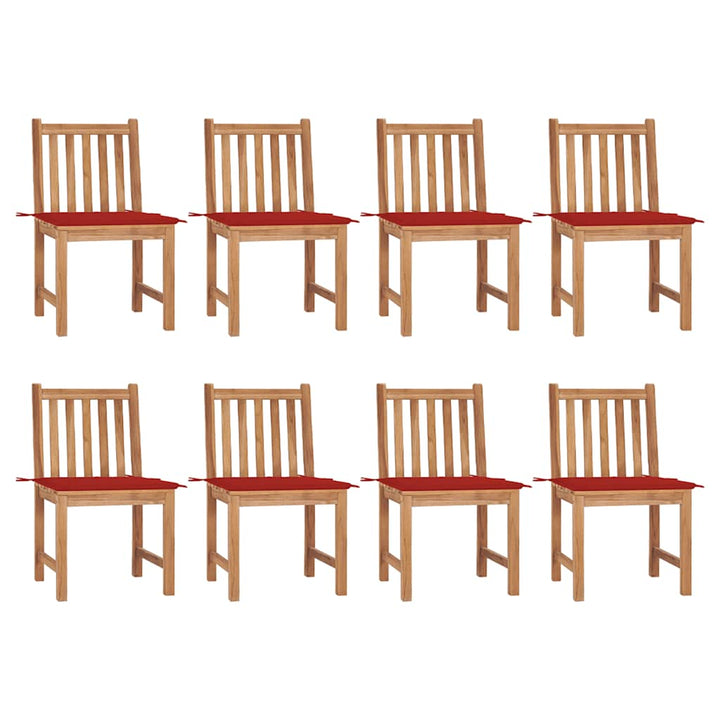 Trädgårdsstolar 2 St Med Dynor Massiv Teak