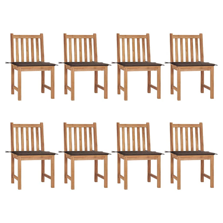 Trädgårdsstolar 2 St Med Dynor Massiv Teak