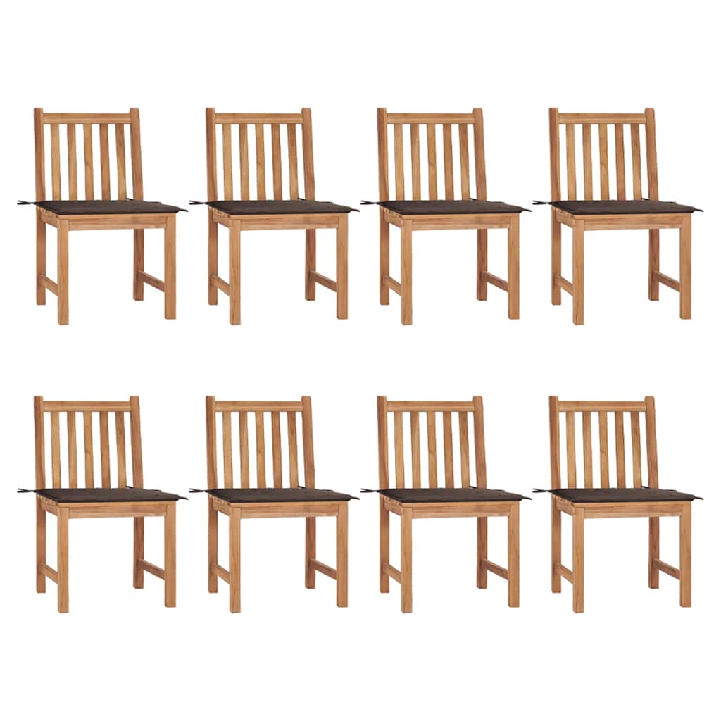 Trädgårdsstolar 2 St Med Dynor Massiv Teak