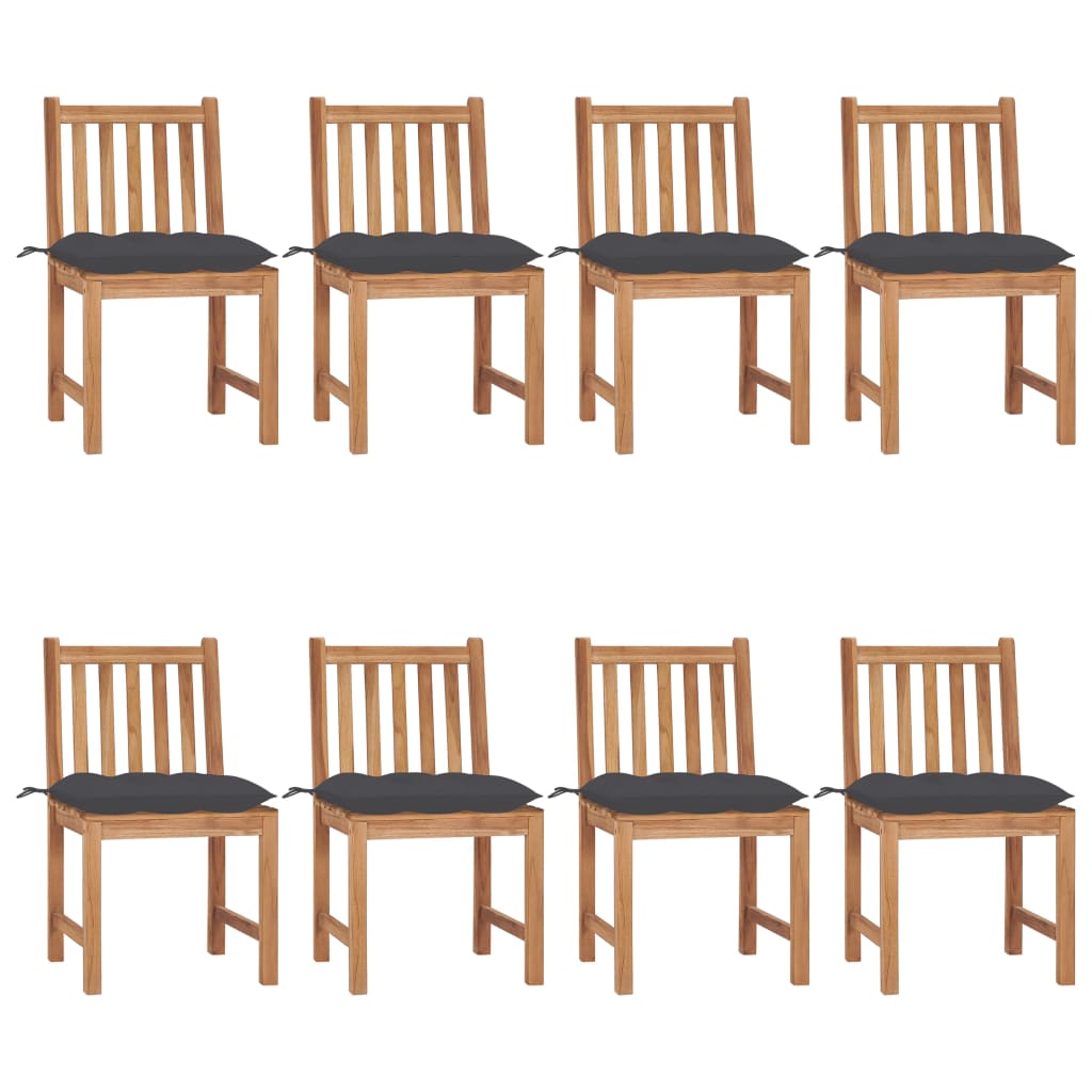 Trädgårdsstolar 2 St Med Dynor Massiv Teak