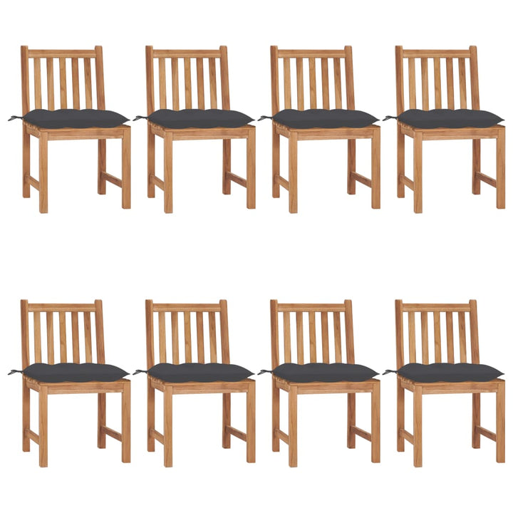 Trädgårdsstolar 2 St Med Dynor Massiv Teak