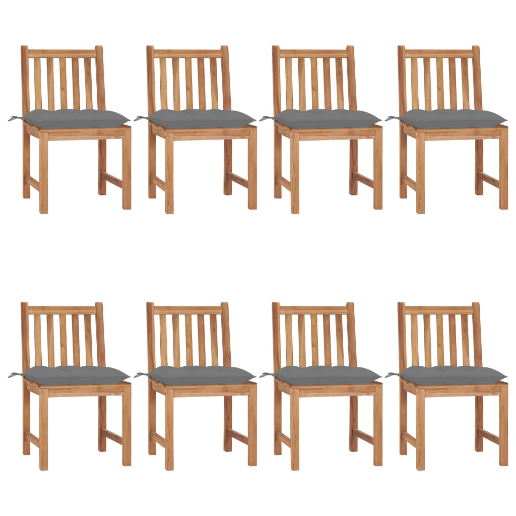Trädgårdsstolar 2 St Med Dynor Massiv Teak