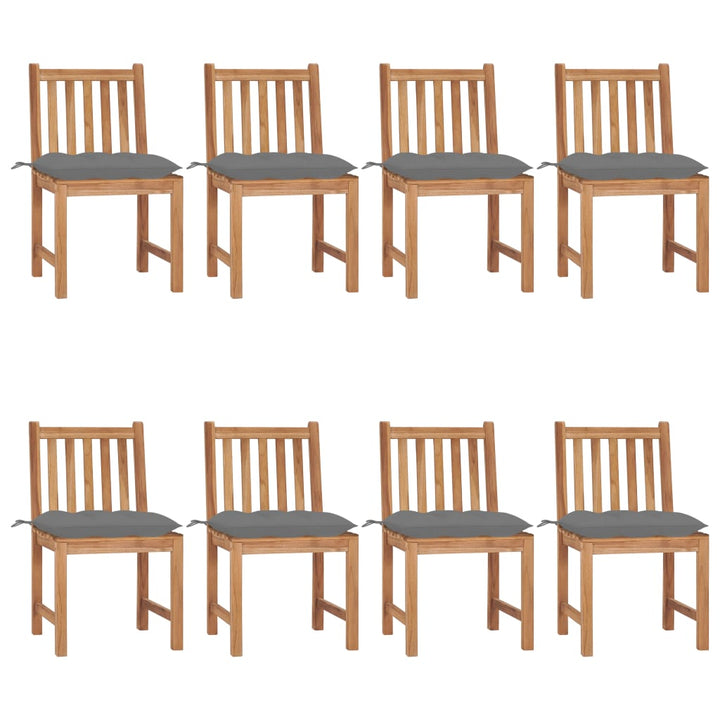Trädgårdsstolar 2 St Med Dynor Massiv Teak