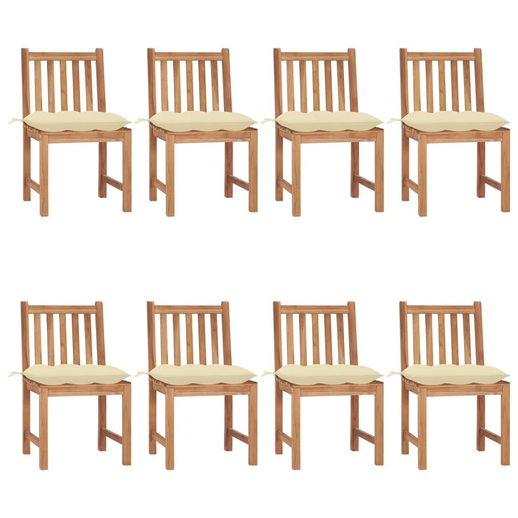 Trädgårdsstolar 2 St Med Dynor Massiv Teak