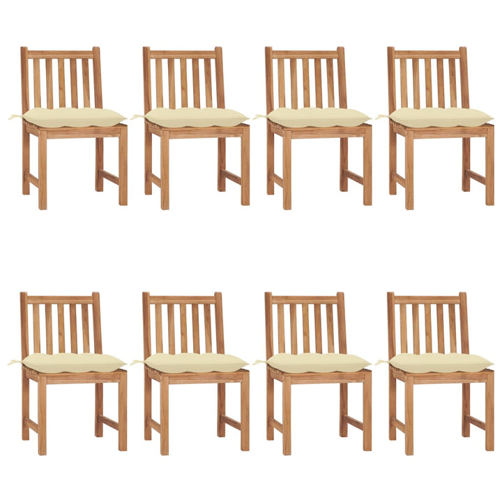 Trädgårdsstolar 2 St Med Dynor Massiv Teak