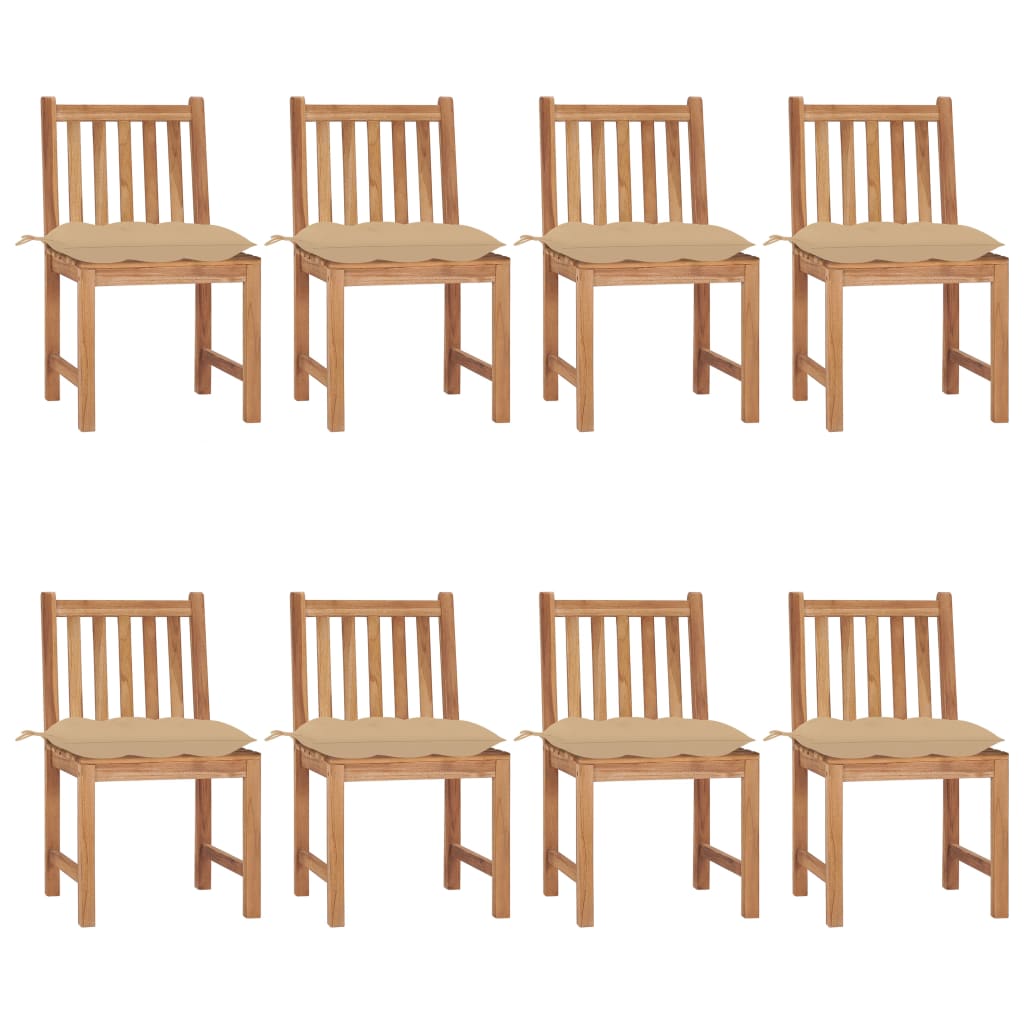 Trädgårdsstolar 2 St Med Dynor Massiv Teak