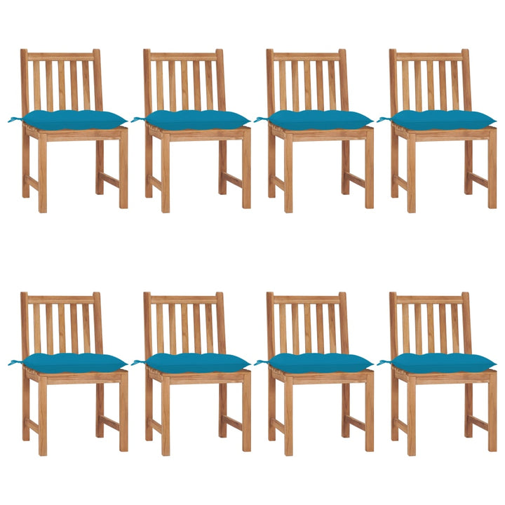Trädgårdsstolar 2 St Med Dynor Massiv Teak