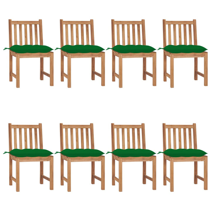 Trädgårdsstolar 2 St Med Dynor Massiv Teak