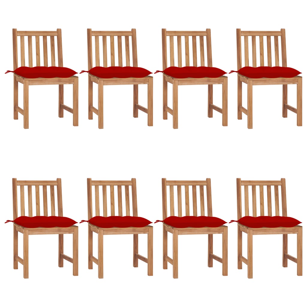 Trädgårdsstolar 2 St Med Dynor Massiv Teak