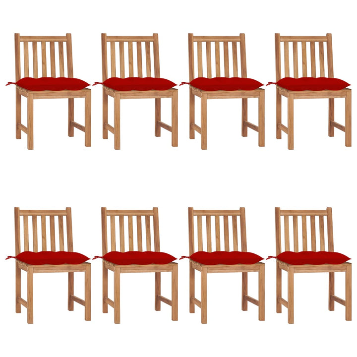 Trädgårdsstolar 2 St Med Dynor Massiv Teak